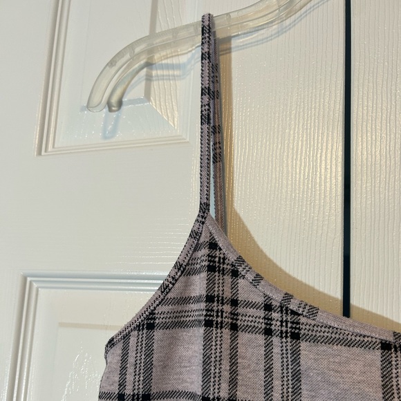 Mini Dress Popular21 Lavender and Black Bodycon Plaid Stretch Large - Picture 3 of 12